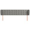 vidaXL Kopfteil mit Ohren Hellgrau 183x23x78/88 cm Samt