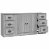 vidaXL Sideboards 3 Stk. Grau Sonoma Holzwerkstoff