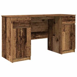 vidaXL Schreibtisch mit Regal Altholz 140 x 49 x 76 cm Holzwerkstoff