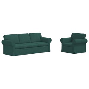 vidaXL Sofa 2 pcs Dunkelgr&uuml;n