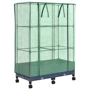 vidaXL Gartenplanter mit Gew&auml;chshausabdeckung und R&auml;dern 2 stk. PP
