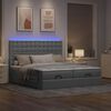 vidaXL Ottoman-Bett mit Matratzen & LEDs Hellgrau 180x200 cm Stoff