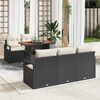 vidaXL Garten-Sofa-Set mit Speicher 6 pcs Schwarz Poly Rattan