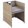 vidaXL 3-tlg. Bistro-Set mit Auflagen Poly Rattan Beige