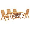 vidaXL Garten Essgruppe 5 pcs Braun Massivholz Akazie