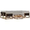 vidaXL Outdoor-Sofagarnitur mit Kissen 7 pcs Nat&uuml;rlich und Hellgrau