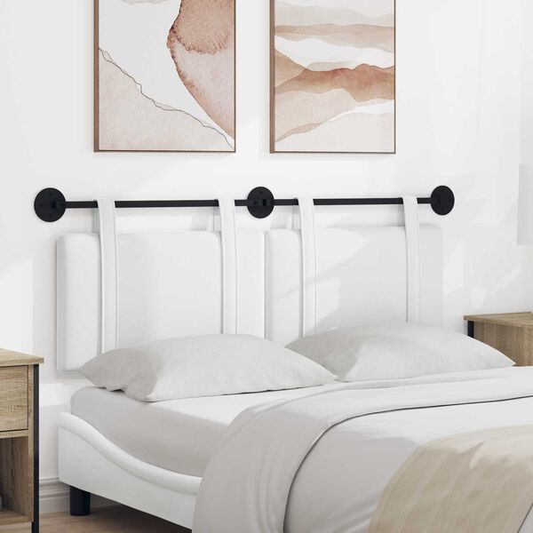 vidaXL H&auml;ngevorderseite Wandmontiert Uni Wei&szlig; 150 x 55 x 5 cm Stoff