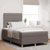 vidaXL LED Boxspringbett mit Matratze Taupe 120 x 190 cm Stoff