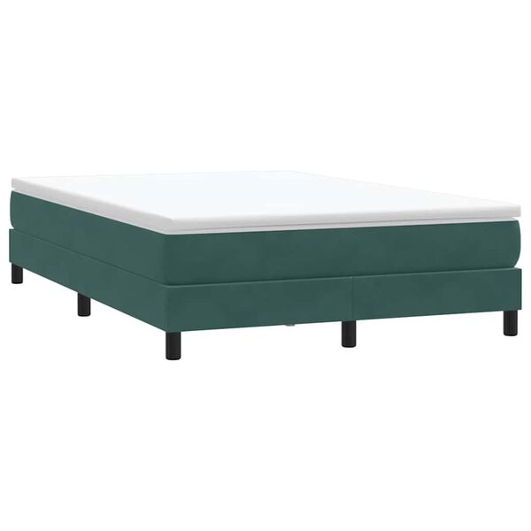 vidaXL Boxspringbett ohne Matratze Dunkelgrün 140x220 cm Samt