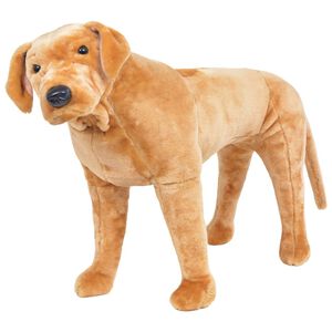 vidaXL Pl&uuml;schtier Hund Labrador Stehend Pl&uuml;sch Hellbraun XXL