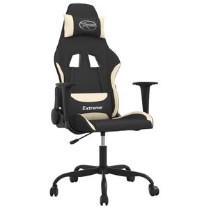 vidaXL Gaming-Stuhl mit Massagefunktion Schwarz und Creme Stoff
