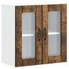 vidaXL K&uuml;chen-H&auml;ngeschrank mit Glast&uuml;r Lucca R&auml;uchereiche Holzwerkstoff