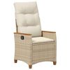 vidaXL Verstellbarer Gartenstuhl Beige und Creme 64 x 57,5 x 112 cm