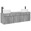 vidaXL Badezimmerschrank-Set 3 stk. Grau Sonoma 49 x 44,5 x 65,5 cm