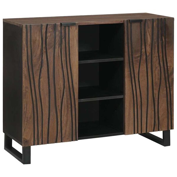 vidaXL Sideboard Braun 90 x 33 x 75 cm massives Mangoholz