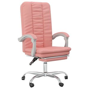 vidaXL B&uuml;rostuhl mit Liegefunktion Rosa Kunstleder