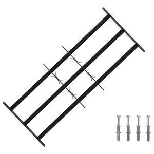 vidaXL Sicherheitsgitter f&uuml;r Fenster mit 3 Querstangen 3 pcs 63-114 cm