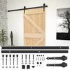 vidaXL Schiebet&uuml;r Nat&uuml;rlich und Schwarz 80 x 210 cm