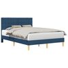 vidaXL Bettrahmen mit Kopfteil Blau 140 x 190 cm Stoff