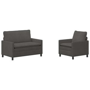 vidaXL Sofa Set 2 stk. Dunkelgrau Stoff