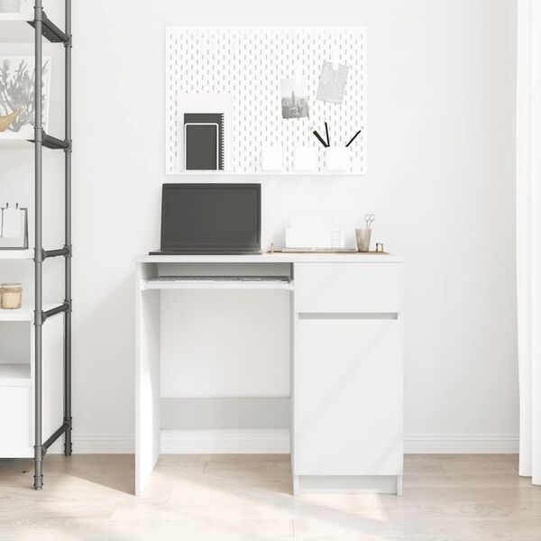 vidaXL Schreibtisch Wei&szlig; 86x49x76 cm Holzwerkstoff