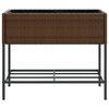 vidaXL Pflanzk&uuml;bel mit Ablage Braun Poly Rattan