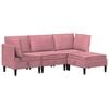 vidaXL Wohnzimmergarnitur mit Kissen mit Speicher 4 pcs Rosa Samt