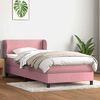 vidaXL Boxspringbett mit Matratze Rosa 90x220 cm Samt