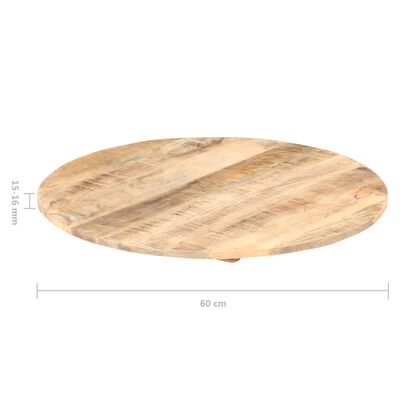 vidaXL Tischplatte Massivholz Mango Rund 15-16 mm 60 cm