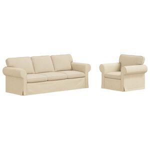 vidaXL Sofa 2 pcs Creme