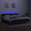 vidaXL Boxspringbett mit Matratze & LED Schwarz 200x200 cm Stoff