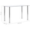 vidaXL Esstisch Transparent 120 x 60 x 75 cm Hartglas