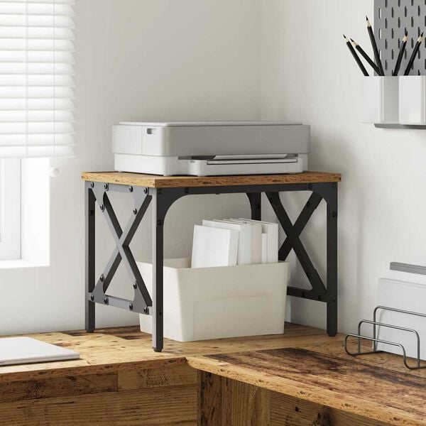 vidaXL Druckerständer Altholz 40 x 30 x 31 cm Holzwerkstoff