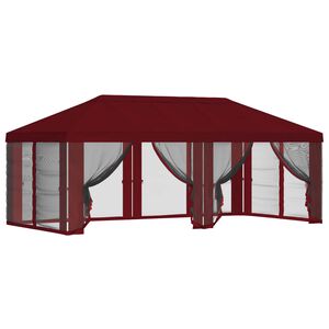 vidaXL Pavillon Dach mit Seitenw&auml;nden 6 x 3 m Bordeauxrot Polyester