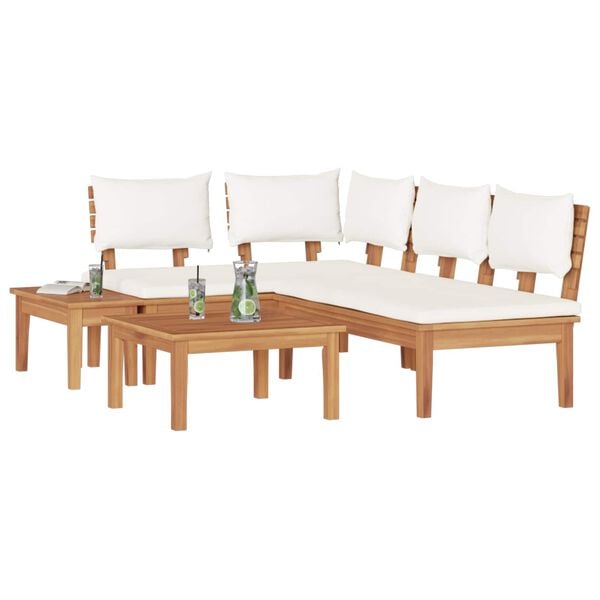 vidaXL Gartensofa-set 4 pcs Braun und Creme