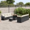 vidaXL Garten-Sofa-Set mit Speicher 11 pcs Schwarz Poly Rattan