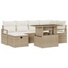 vidaXL Gartensofa-set 7 stk. Beige Poly-Rattan