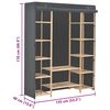 vidaXL Kleiderschrank Grau 135 x 40 x 170 cm Stoff