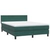 vidaXL Boxspringbett mit Matratze Dunkelgr&uuml;n 140x220 cm Samt