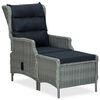 vidaXL 3-tlg. Garten-Lounge-Set mit Auflagen Poly Rattan Hellgrau
