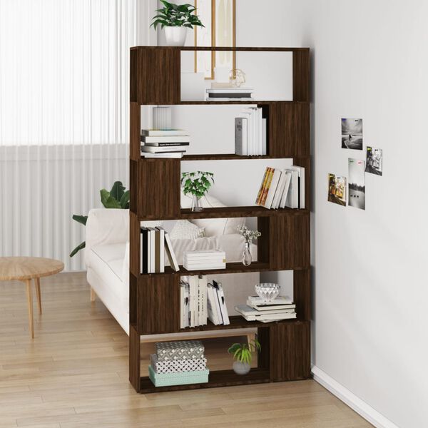 vidaXL Bücherregal/Raumteiler Braun Eichen-Optik 100x24x188 cm