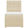 vidaXL Boxspringbett mit Matratze Creme 90x200 cm Stoff