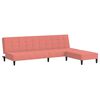 vidaXL Schlafsofa 2-Sitzer mit Hocker Rosa Samt