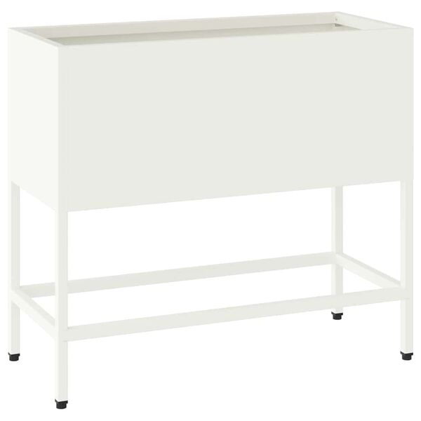 vidaXL Hochbeet Gartenpflanzer Wei&szlig; 60 x 26 x 48 cm Stahl