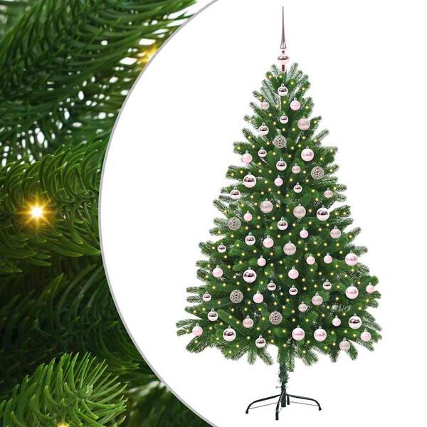 vidaXL Weihnachtsbaum mit 300 LEDs mit Ständer Grün 180 cm PE