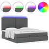 vidaXL Ottoman-Bett mit Matratze & LEDs Dunkelgrau 180x200 cm Stoff