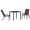 vidaXL Garten Essgruppe 3 pcs Braun und Schwarz