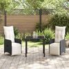 vidaXL Garten Essgruppe mit Kissen 3 pcs Schwarz Poly-Rattan