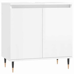 vidaXL Badschrank Hochglanz-Wei&szlig; 58x33x60 cm Holzwerkstoff