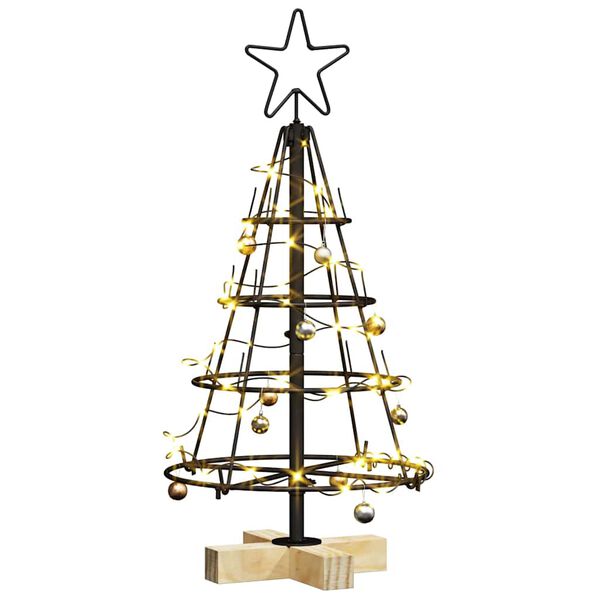 vidaXL Weihnachtsdeko mit St&auml;nder Schwarz 60 cm Stahl